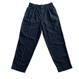 Madewell Corduroy High Rise Tapered Trousers In Dark Forest Plaid Size Small